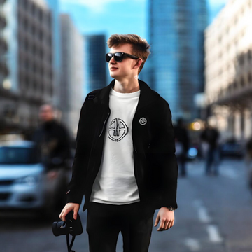  "AUA&CO Men's Winter Combo featuring a Black Zipper Fleece Hoodie and White Cotton T-Shirt, designed for warmth and style. Both pieces feature the AUA&CO logo, with a slim fit silhouette and versatile design perfect for any occasion."