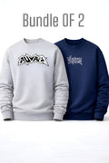 AUA&CO Bundle of 2 Premium Fleece Sweatshirts – Grey & Navy