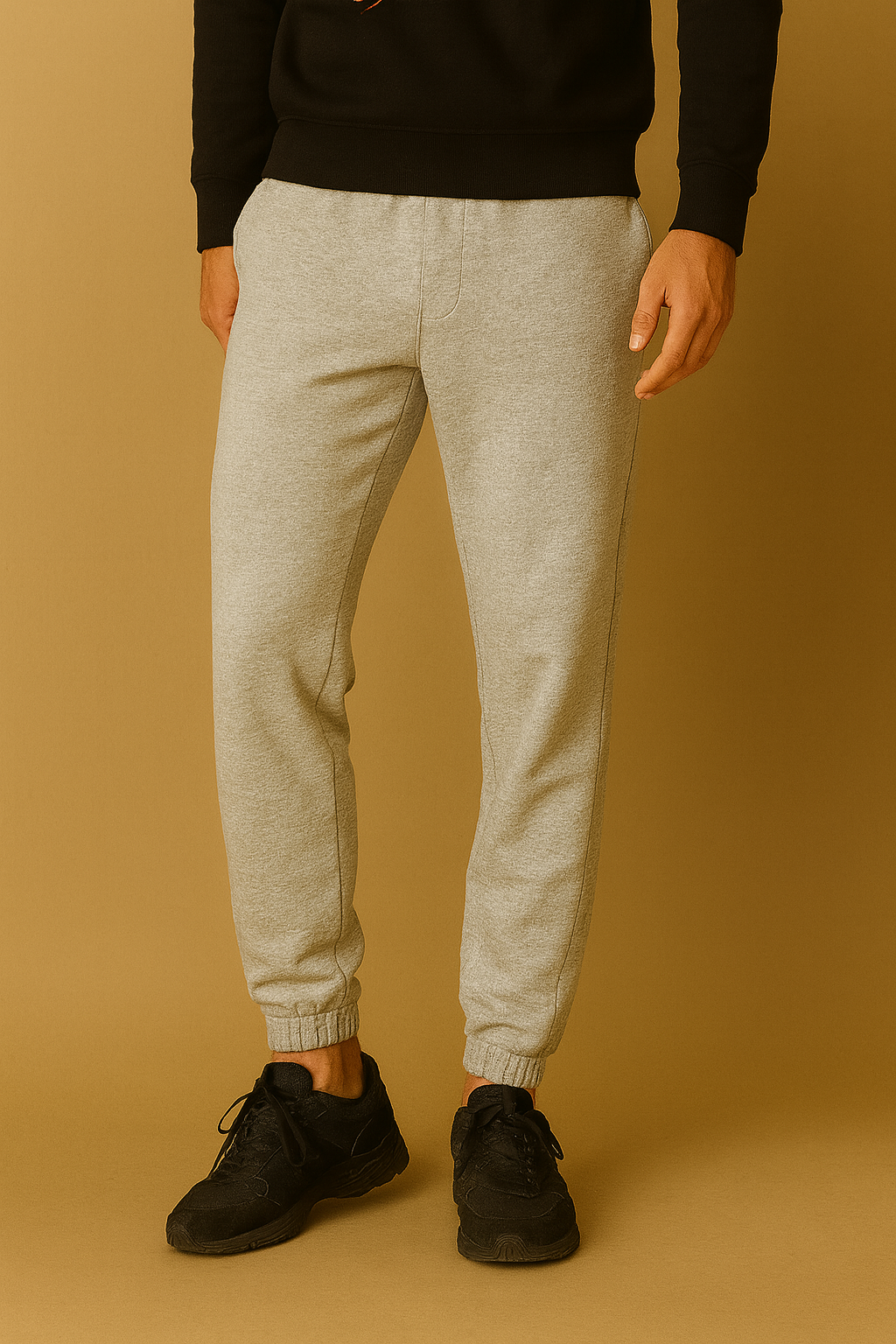 Men’s Skull X Winter Sweatshirt & Jogger Set – Black & Light Grey (Cotton Fleece)