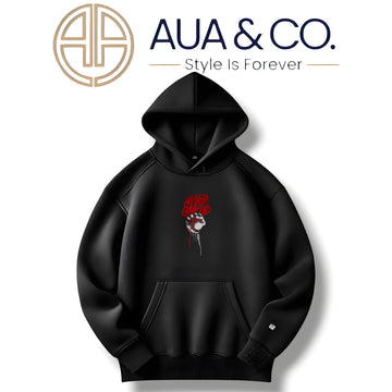 Black Hoodie - Winter Soft Fleece For Men's by AUA&CO