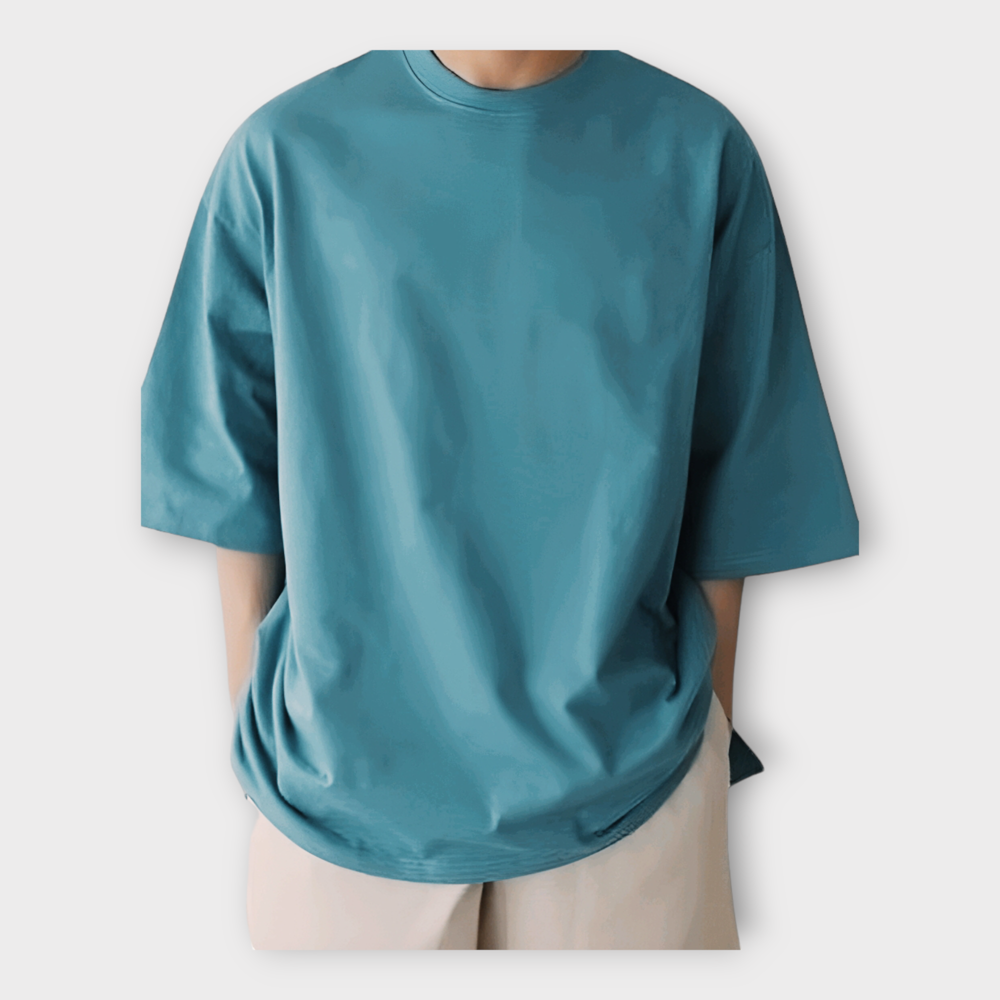 Summer Basic See Green T-shirt For Men's AUA&CO