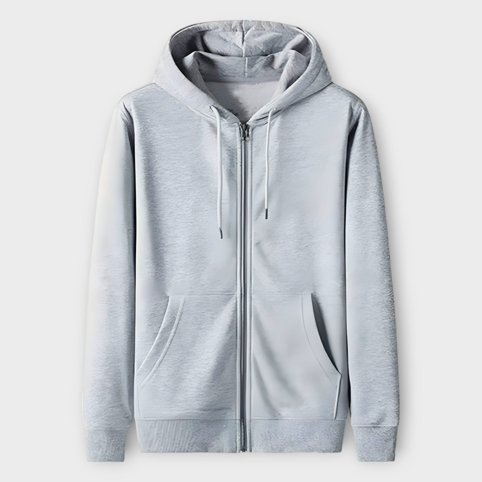 Winter Gray Zipper Basic Hoodie For Women's AUA&CO