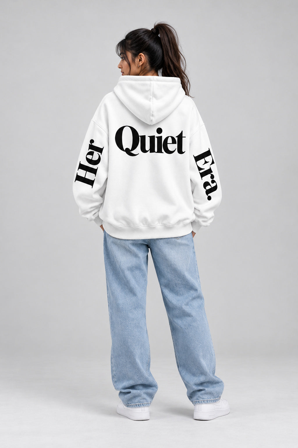 White Oversized Hoodie for Women | AUA&CO