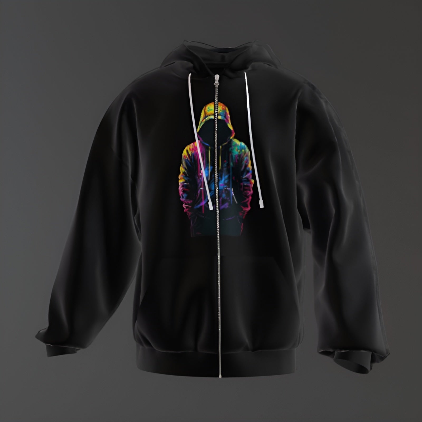 Men's Winter Zipper Hoodies – black with Unique Graphic Prints | AUA&CO