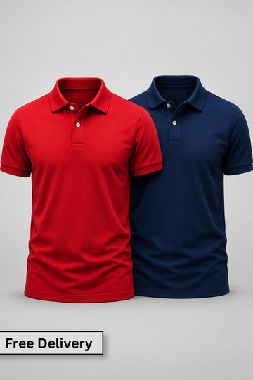 2 polo black and navy blue