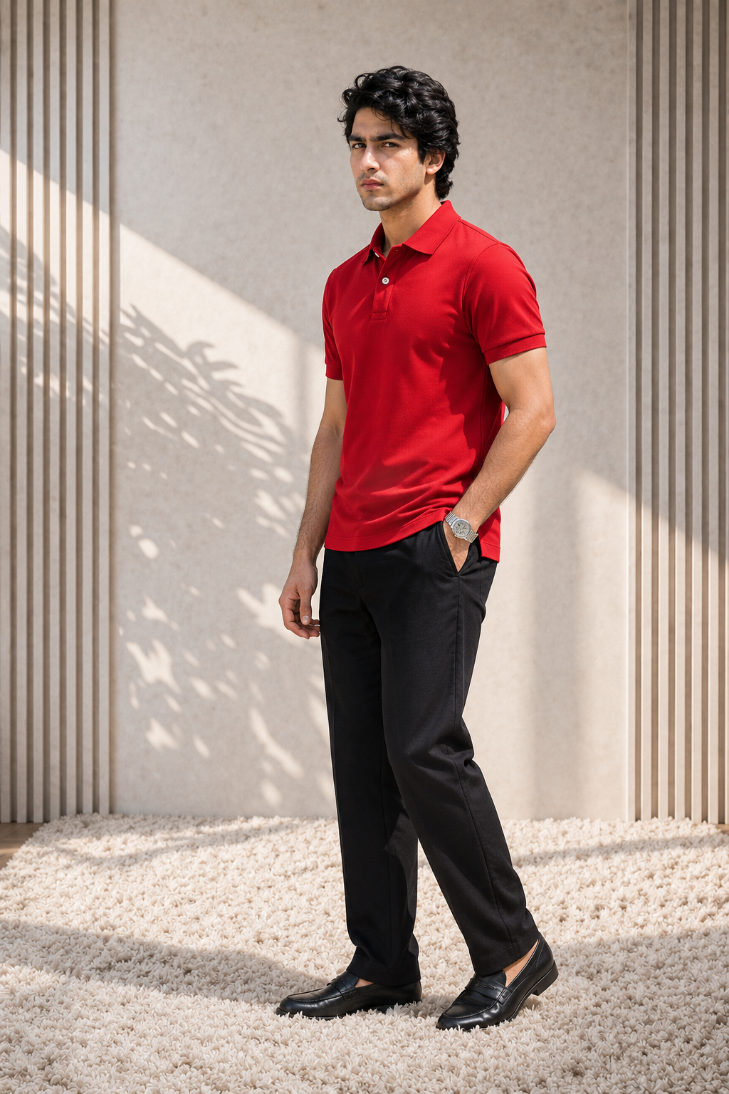 a model wear ted polo t shirt