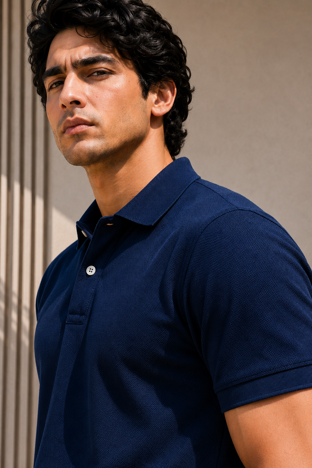 a premium navy blue polo t shier short