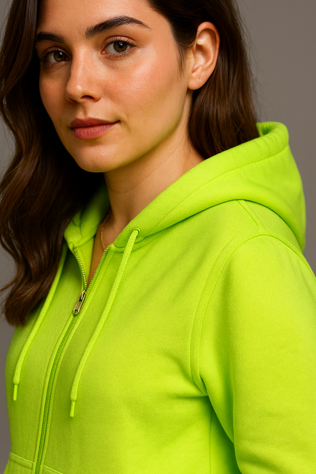 AUA&CO Premium Neon Green Zipper Hoodie & Black Trouser Set ✨