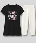 Women's Summer Cotton Skirt T-Shirt & Trouser Set – Black & White
