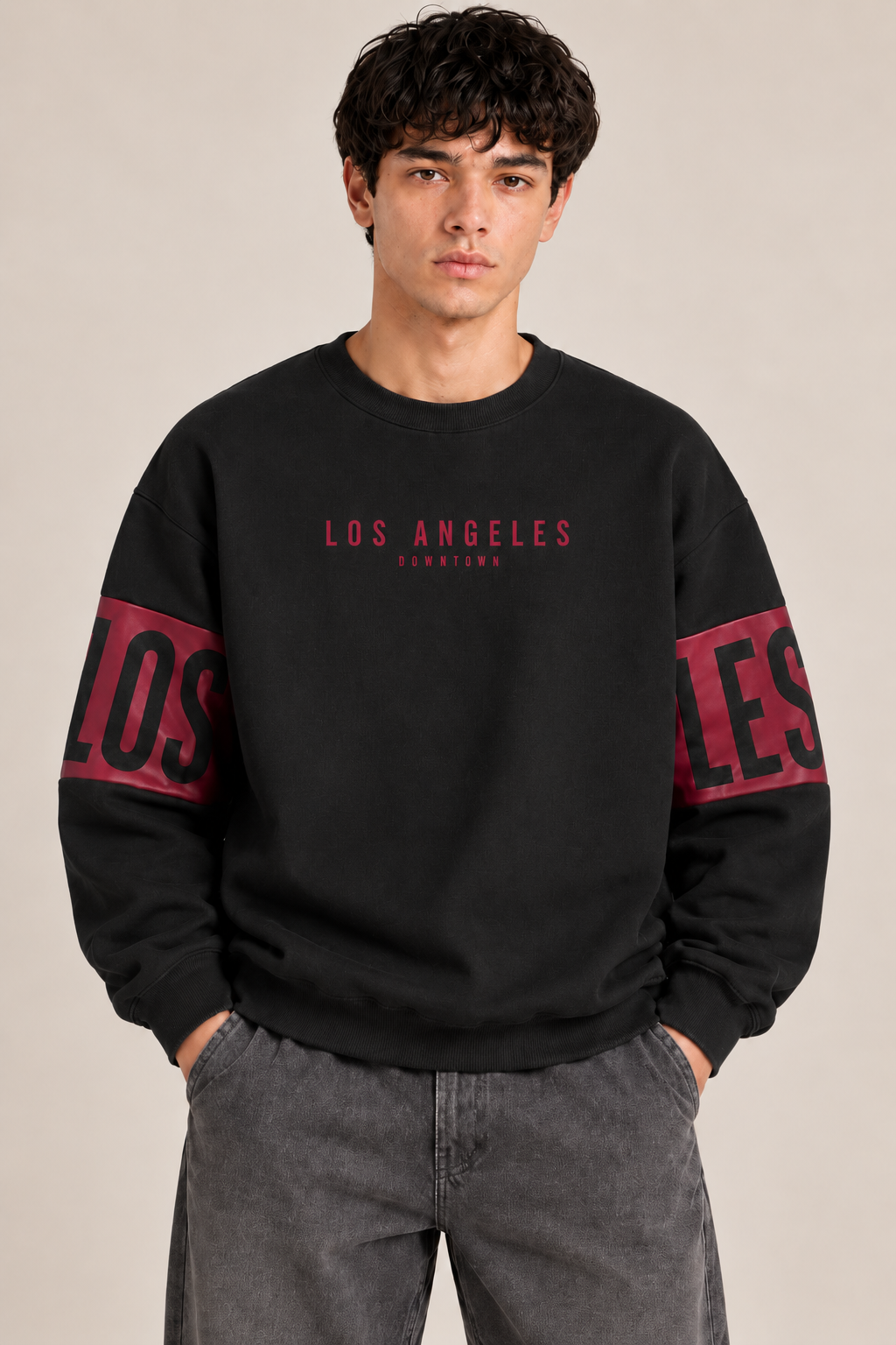Men’s Black Oversized Graphic Sweatshirt | AUA&CO