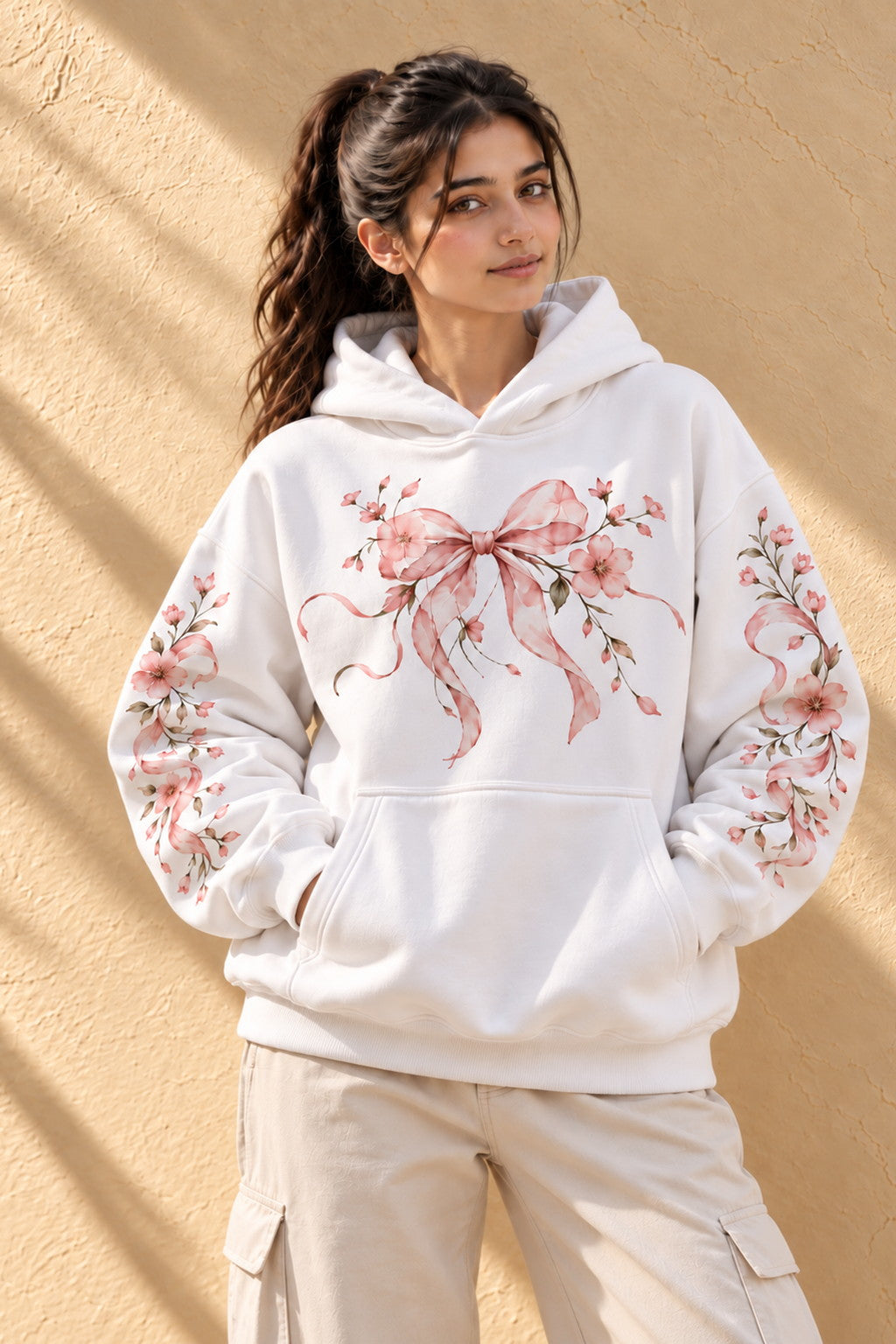 Oversized White Grapic Hoodie | AUA&CO