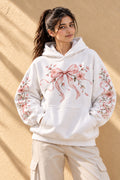 Oversized White Grapic Hoodie | AUA&CO