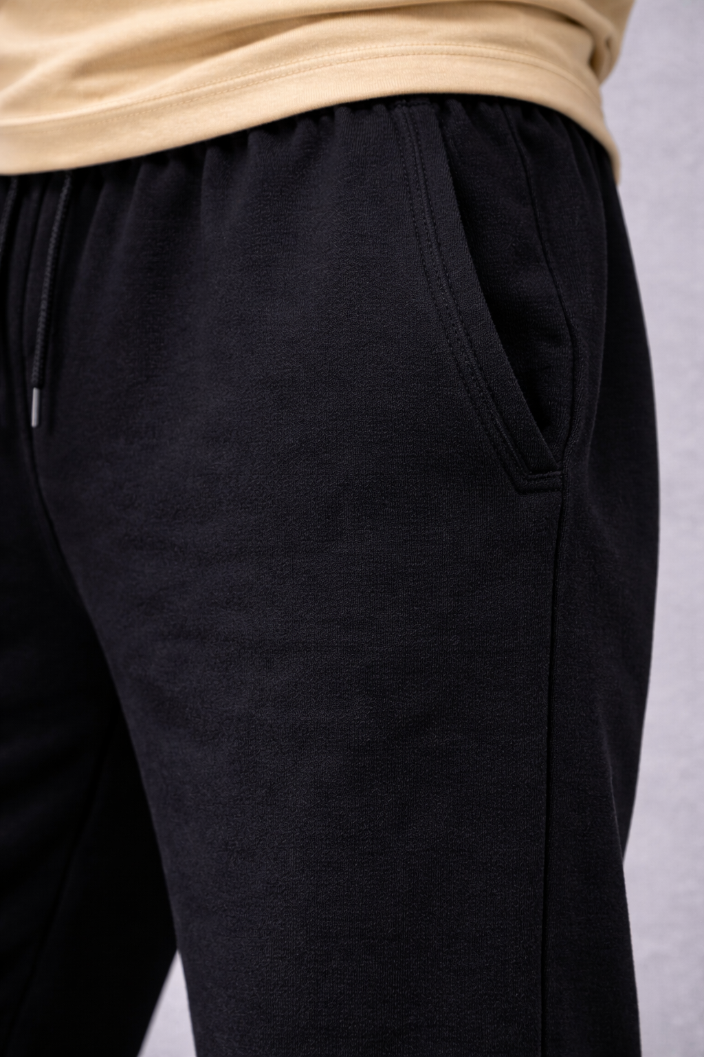Men’s Beige T-Shirt & Black Trouser Tracksuit Set