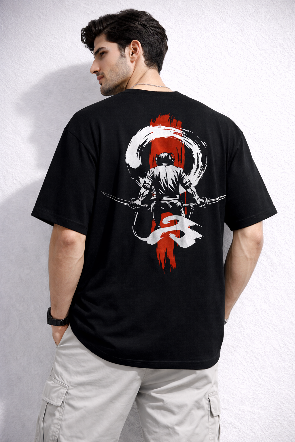 Premiu, B;acl Oversize baggy t shirt for men's
