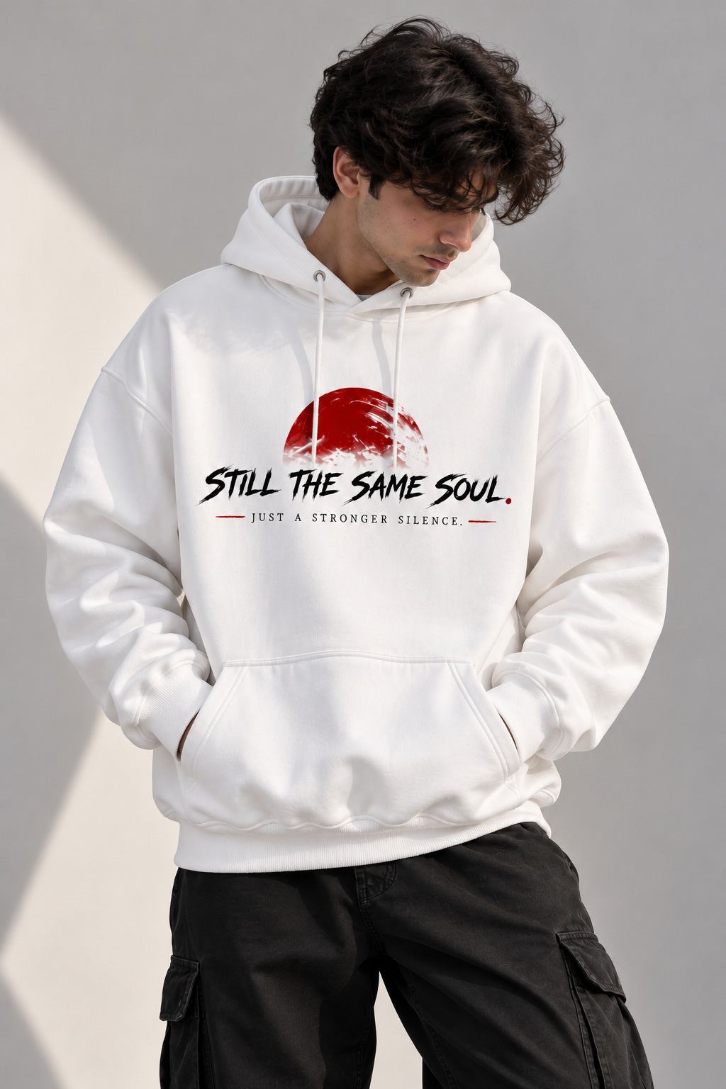 Shadow Ronin Samurai Oversized Hoodie – White