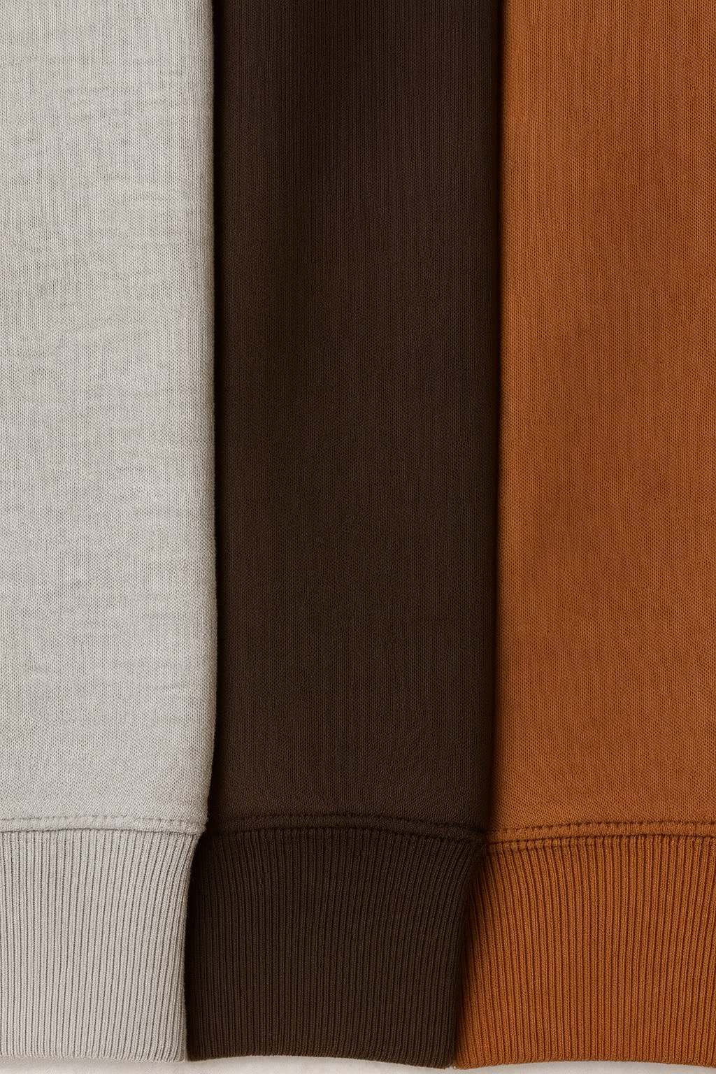 "AUA&CO 3-Pack Winter Men's Sweatshirts - Gray, Brown, Orange"