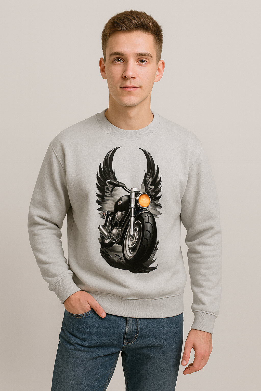 "AUA&CO 3-Pack Winter Men's Sweatshirts - Gray, Brown, Orange"
