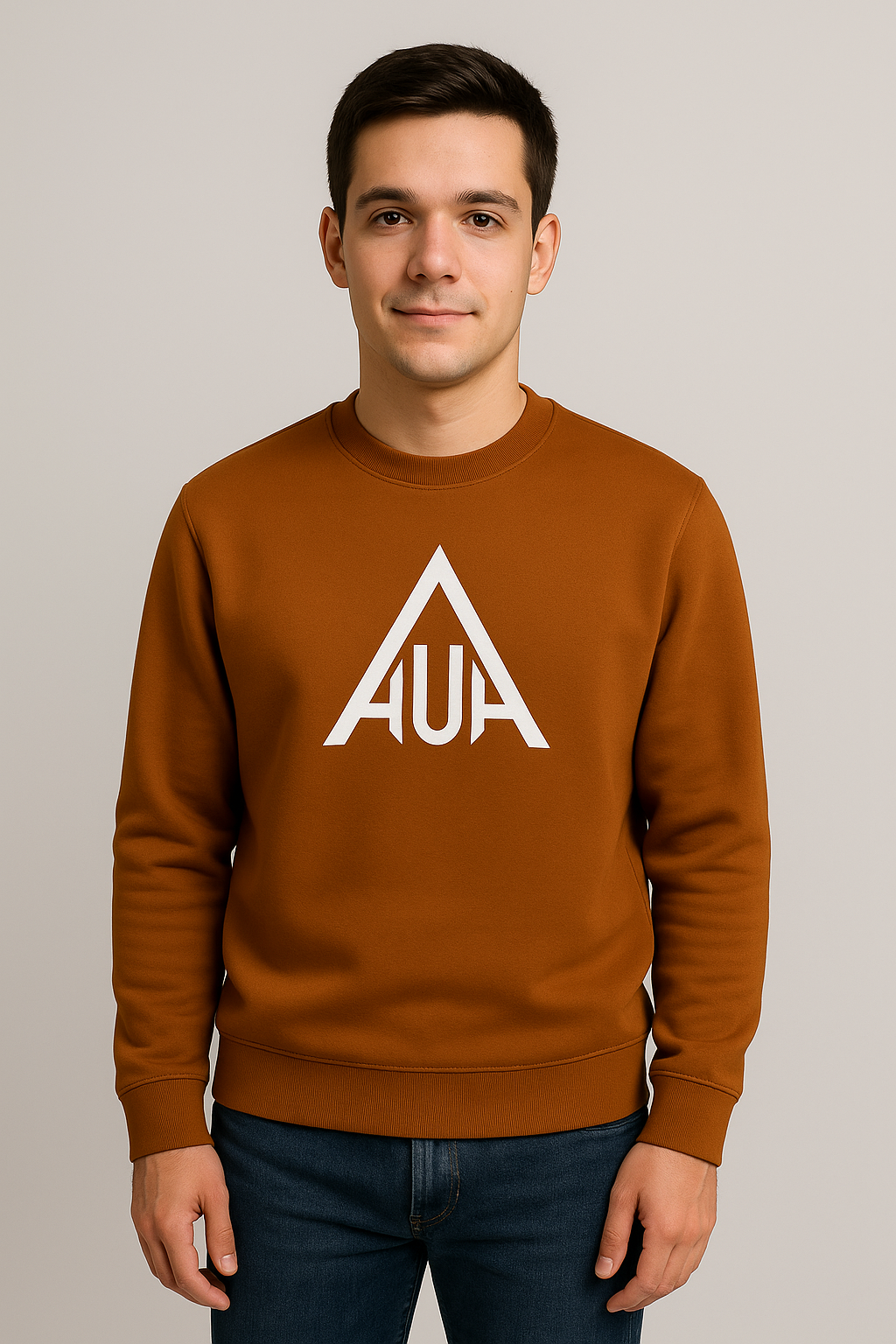 "AUA&CO 3-Pack Winter Men's Sweatshirts - Gray, Brown, Orange"