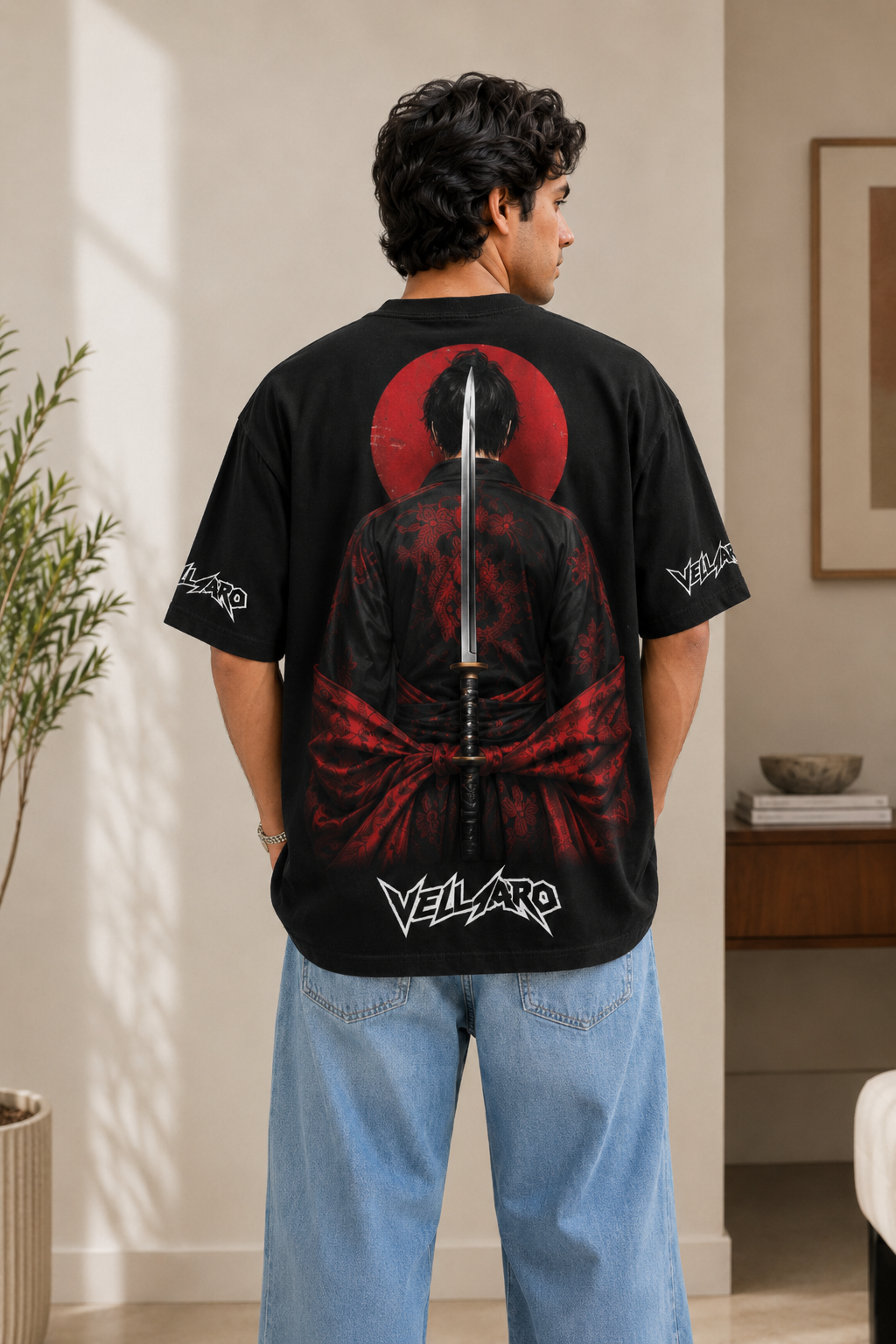Dark Samurai Baggy Streetwear Graphic T-Shirt | AUA&CO