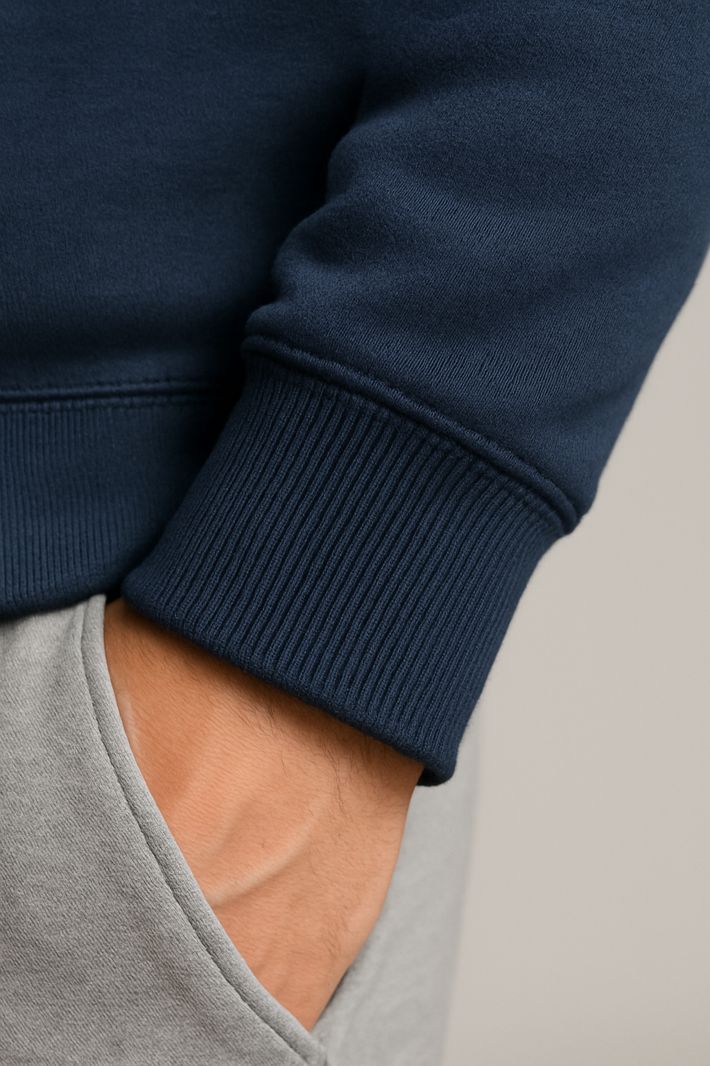 AUA&CO Winter Soft Combo: Navy Sweatshirt & Gray Trouser Set